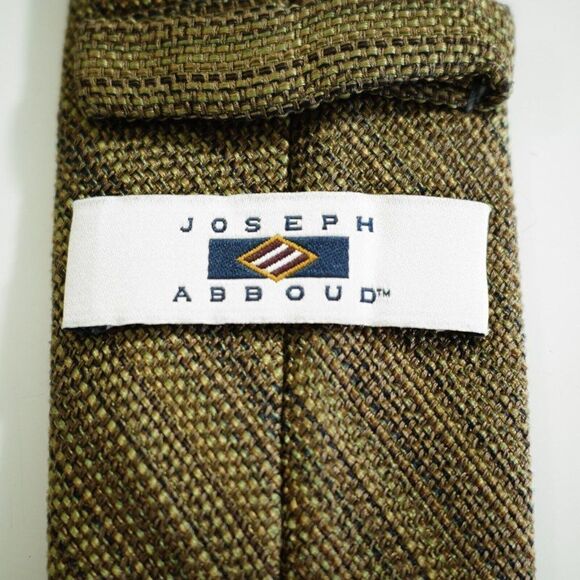 Joseph Abboud Knit Brown Striped Skinny Silk Tie - Picture 3 of 7